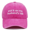 Detail of rose pink washed cotton baseball cap with white embroidery and vintage texture - Adjustable / Rose Red