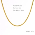 Golden 18K gold-plated 304 stainless steel snake chain necklace with 2.8mm width - 2.8mm*50cm Dense Snake Bone Chain (ZN734)