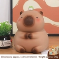 Tirelire Capybara mignonne avec petite grenouille verte, taille 113x110x142mm et 170g - Style B Petit Assis Oiseau Capybara