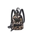 Mini borsa a tracolla con stampa leopardata, zip e cordino su sfondo bianco - Stampa Leopardata Gialla