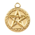 Pendentif étoile ronde en acier inoxydable 304 plaqué or 18k pour bijoux DIY - Doré