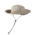 Khaki Sonnenhut mit breiter Krempe, verstellbarem Kinnriemen und Belüftung - Beige