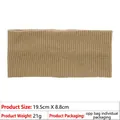 Detail of khaki ribbed sports headband with dimensions 19.5cm x 8.8cm in OPP packaging - Khaki