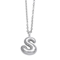 Polished silver 26 English letter S pendant necklace for hip-hop minimalist jewelry style - S