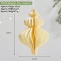 Minimalist beige paper 3-layer honeycomb lantern Christmas tree 20cm height decor - 20cm / Triple Layer Lantern / Beige