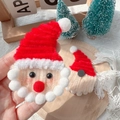 Handmade Santa Claus and gnome bow brooches made of festive red and white pipe cleaners - Santa Claus Fridge Magnet / One Size