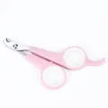 Pink and white stainless steel pet nail scissors with ergonomic non-slip handle - Cat Scissors Pink
