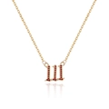 Golden necklace featuring a 111 angel number pendant with red zircon pavé stones - Gold-111 (Red Zircon)