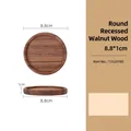 Round black walnut wood coaster with concave design and natural wood grain finish - 8.8cm Black Walnut Inset Coaster