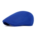 Breathable royal blue mesh ivy cap with honeycomb texture for outdoor sun protection - Adjustable / Sapphire Blue