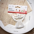 Sparkly white glitter Christmas angel ornament with Merry Christmas packaging 15cm - Angel Style-Transparent Packaging