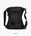 Tactical black nylon drop leg bag with multi-pocket design for outdoor hiking and cycling - Black Style 2