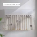 Beige linen air conditioner cover with cute grey plush bears and delicate lace trim - Large / Grey Bear Style