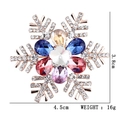 Snowflake brooch with colorful teardrop stones and rhinestones in rose gold finish - xz4534 Crystal Snowflake