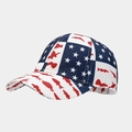 Baseball cap with stars and red fish print pattern in red white and blue patriotic style - Red White Blue Star Fish Print (10#)