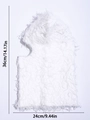 White knitted balaclava plush winter mask measuring 36x24cm with fuzzy wool texture - One Size / White
