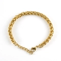 Bracciale a catena spiga dorata in acciaio inossidabile con chiusura a moschettone - 6.0mm*21cm / Oro