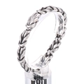 Pulsera de nudo de acero inoxidable vintage para hombre con diseño de cuerda torcida - Estilo de Nudo Envejecido Plateado (KB163100-KJX)