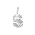 Silver stainless steel pendant featuring a radial textured letter S alphabet design - S / Steel Color