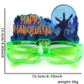 Dimensioni dettagliate degli occhiali LED di Halloween con montatura verde e scritta - Montatura Luminosa / Mano Fantasma con Lettere