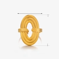 Anillo ovalado de acero inoxidable chapado en oro 18K con textura de círculos concéntricos - Anillo Ovalado / Dorado