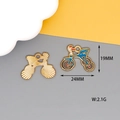 DIY colorful bicycle alloy pendant with detailed enamel finish and 24x19mm dimensions - Bicycle