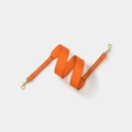 Adjustable orange leather bag strap with gold metal lobster clasps and smooth finish - Orange Gold Buckle