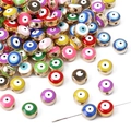 Amuletos de ojo turco de resina con borde metálico para creación de joyas DIY - Borde Dorado Colores Mezclados