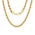 18k gold plated stainless steel rope chain necklace with a lobster clasp closure - 5mm*45cm / Gold