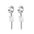 Silver punk earrings with spider charms and fine chain tassels in steel finish - Style 3 (Spider Tassel Chain) / Silver