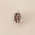 Macro detail of silver pomegranate pendant with red crystal seeds for jewelry making - Silver (Pomegranate)
