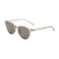 Transparente graue quadratische Sonnenbrille mit dunklen Gläsern und Silbernieten - Transparenter Grauer Rahmen Graue Linse