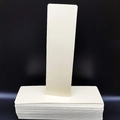 Close-up of ivory jewelry display cards with Fashion Jewelry text for necklaces - 6*20cm / Off-white