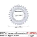 Transparente 4cm spiralförmige Telefonkabel-Haargummis aus klarem Kunststoff - 6.5 Transparentes Telefonkabel