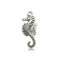 Ciondolo a forma di cavalluccio marino in argento antico per gioielli fai da te mare - Cavalluccio marino (13x28mm)