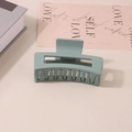 Matte pale green rectangular claw clip in minimalist geometric design for thick hair - #17 Matte Stone Slab Gray-blue - 8.5cm / Bulk (No Packaging)