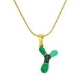 Colorful capsule-style dopamine letter Y pendant on gold snake chain necklace - Letter Y(S640G-002-Y)