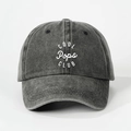 Vintage gewaschene dunkelgraue Baumwoll-Baseballkappe mit COOL Pops CLUB Stickerei - Einheitsgröße / Schwarz