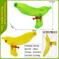 Funny banana-shaped squirt water gun toy in vibrant neon green and yellow plastic colors - Transparent Banana Water Gun