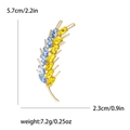 Luxe kristallen korenaren broche met blauwe en gele stenen, elegante speld 5,7 cm - Blauw en Geel (Links Blauw Rechts Geel)
