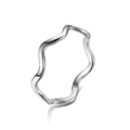 Minimalist silver wavy titanium steel ring with a polished finish and streamlined design - US 6 / Steel