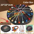 Rope Challenge puzzle board game set with black circular base, rubber bands and storage bag - Untie Challenge Game + 23cm Board + 10 Rubber Bands