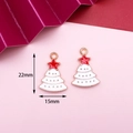 White enamel Christmas tree charm in gold plating with size marks 22mm by 15mm - 21# Christmas Tree