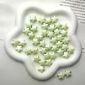 Light green star-shaped ceramic beads with glossy finish for DIY jewelry making - Light Water Green