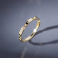 Eleganter Kettenglied-Ring für Damen aus S925 Silber mit polierter goldener Oberfläche - US 6 / Gold