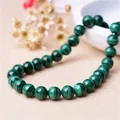 Natürliche Malachit-Rundperlenkette mit markanten grünen Streifenmustern für DIY-Schmuck - 4mm/Strang (ca. 90 Perlen)