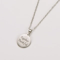 Silver-tone stainless steel necklace with 'Together Thankful' engraved round pendant - Steel Color Engraved Style (Together Thankful)