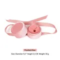 Portagioie rotondo in velluto rosa con nastro, dimensioni 5,8x5,3cm per il ciondolo - Scatola per Ciondoli / 5.8x5.3cm / Rosa
