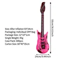 Rosa aufblasbare PVC-Gitarre für Partys mit Rock n Roll-Aufdruck, 93x24cm - Gitarre 95CM / Rosenrot