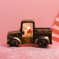 Détail d'une lanterne de tracteur de Noël en bronze avec le Père Noël et paillettes - Tracteur Bronze
